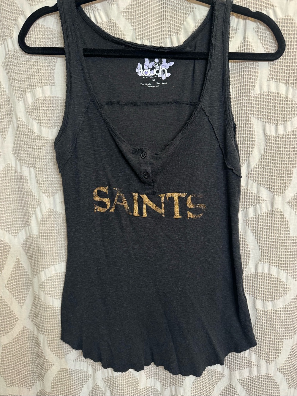 Black 'Saints' Graphic Tank Top - Women's